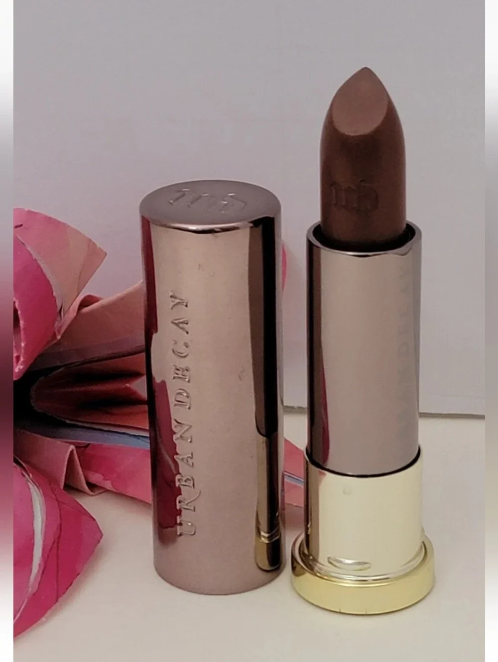 Urban Decay Vice Lipstick — Accident Metallic Brown with Bronze Shimmer